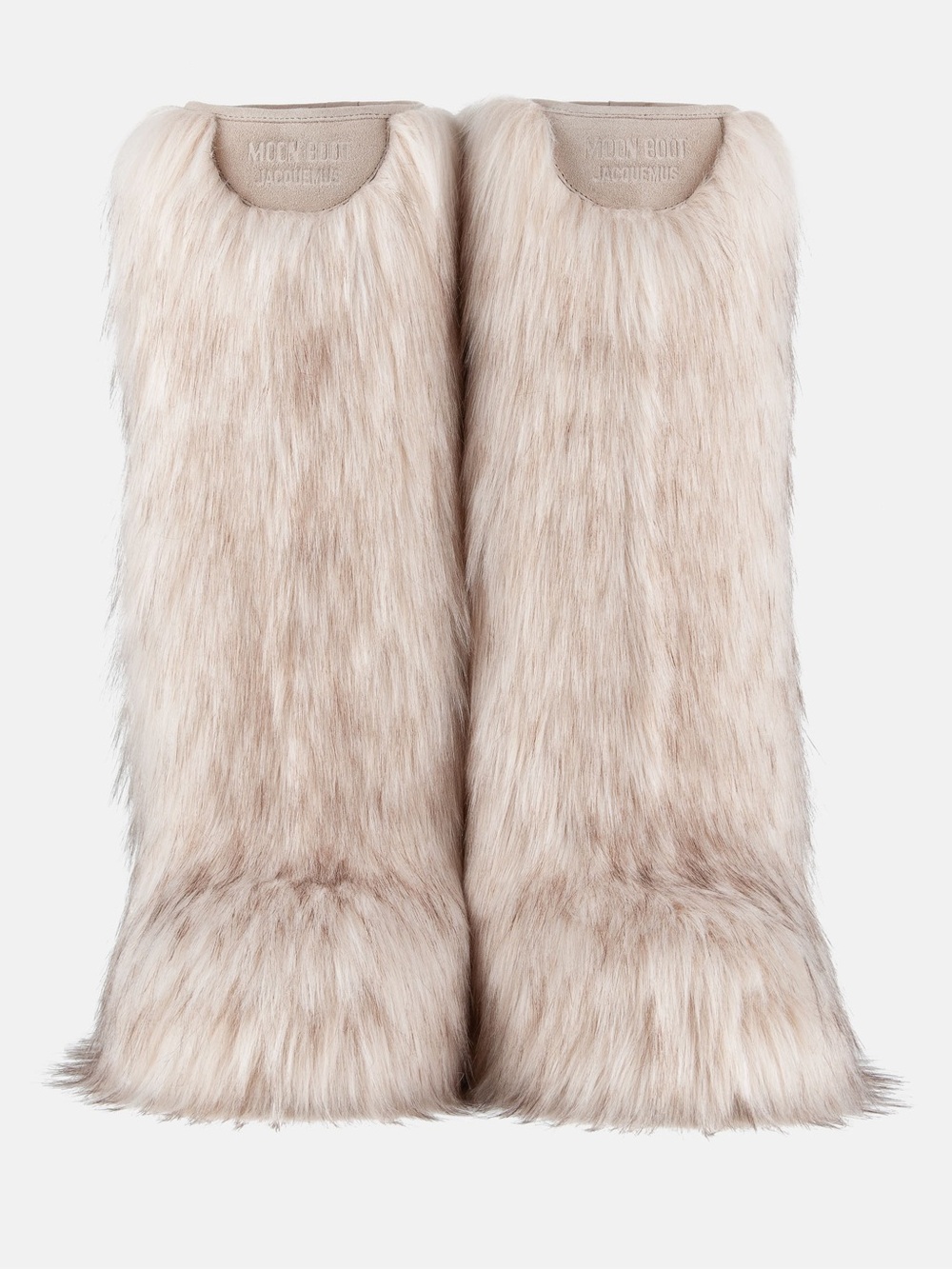 Jacquemus Cream Faux-Fur Knee-High Boots